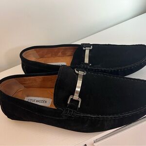 Steve Madden Black Suede Men's Loafers size 9.5